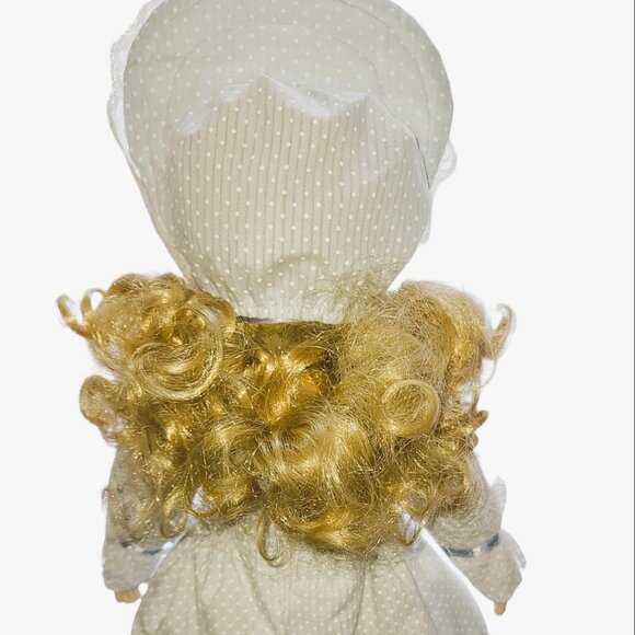 Baby Blue Bonnet Girl 14" Collectible Porcelain Doll 1980s ANCO Merchandise - Picture 7 of 12